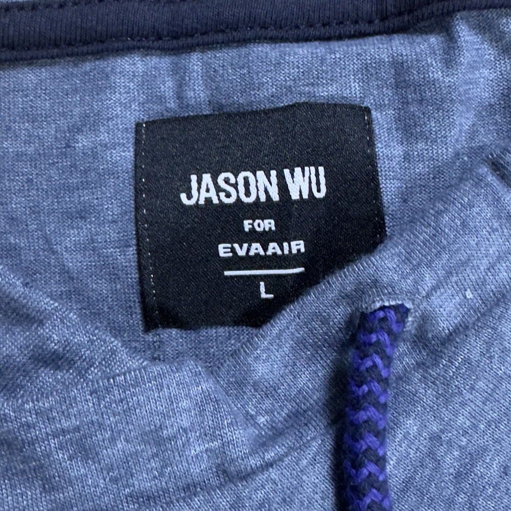 Jason Wu x Evaair Men's Large Pullover Drawstring Top Blue Casual Comfort - Picture 11 of 13